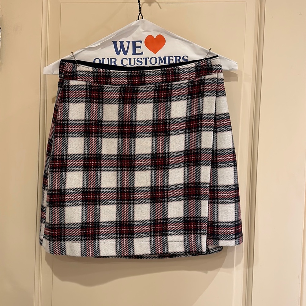 Plaid wool skirt